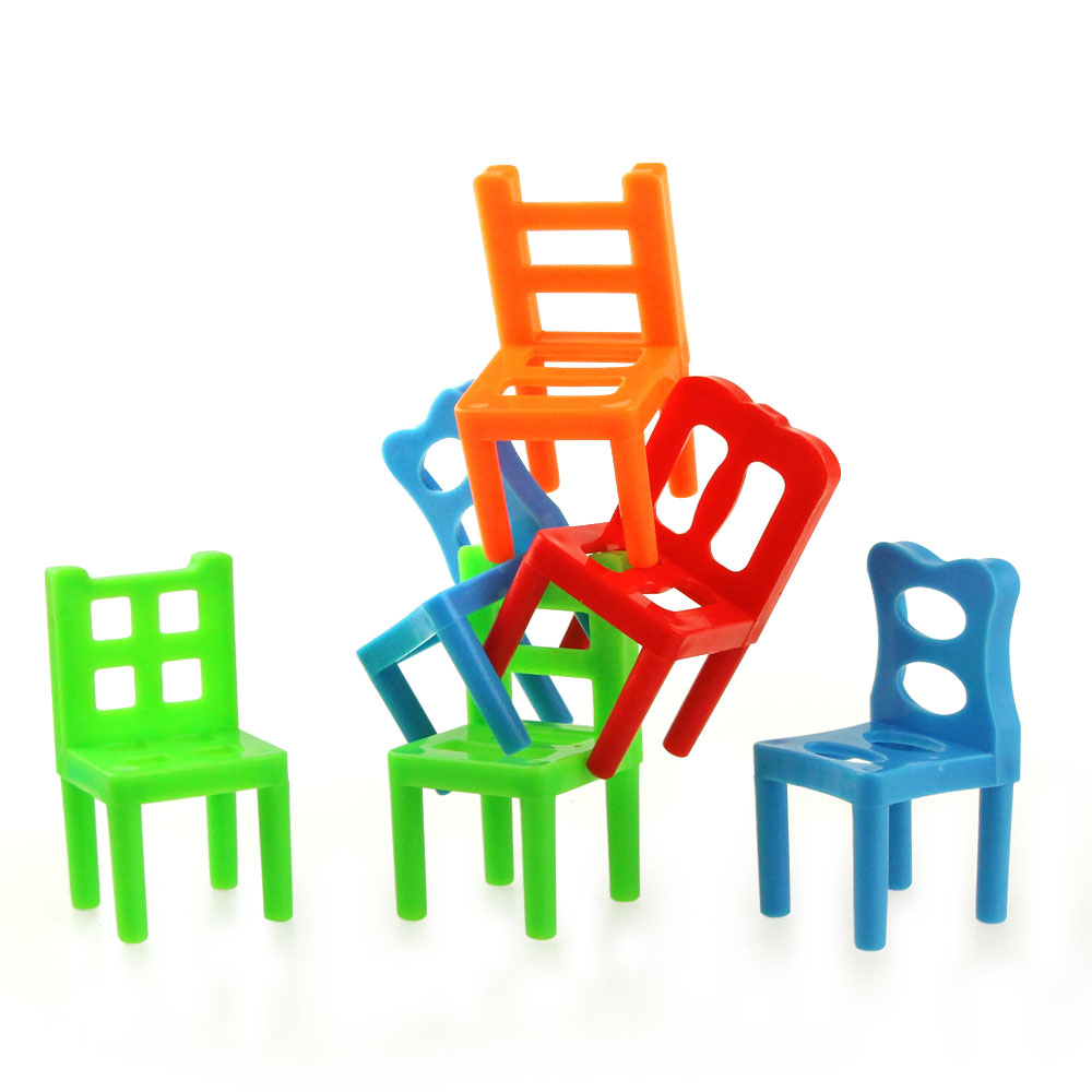 18 Pc Chairs Game Block Balance Toy