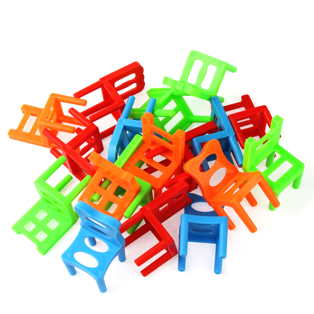 18 Pc Chairs Game Block Balance Toy